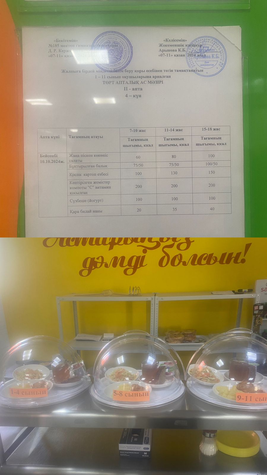 Ас мәзірі ІІ апта 4 күні