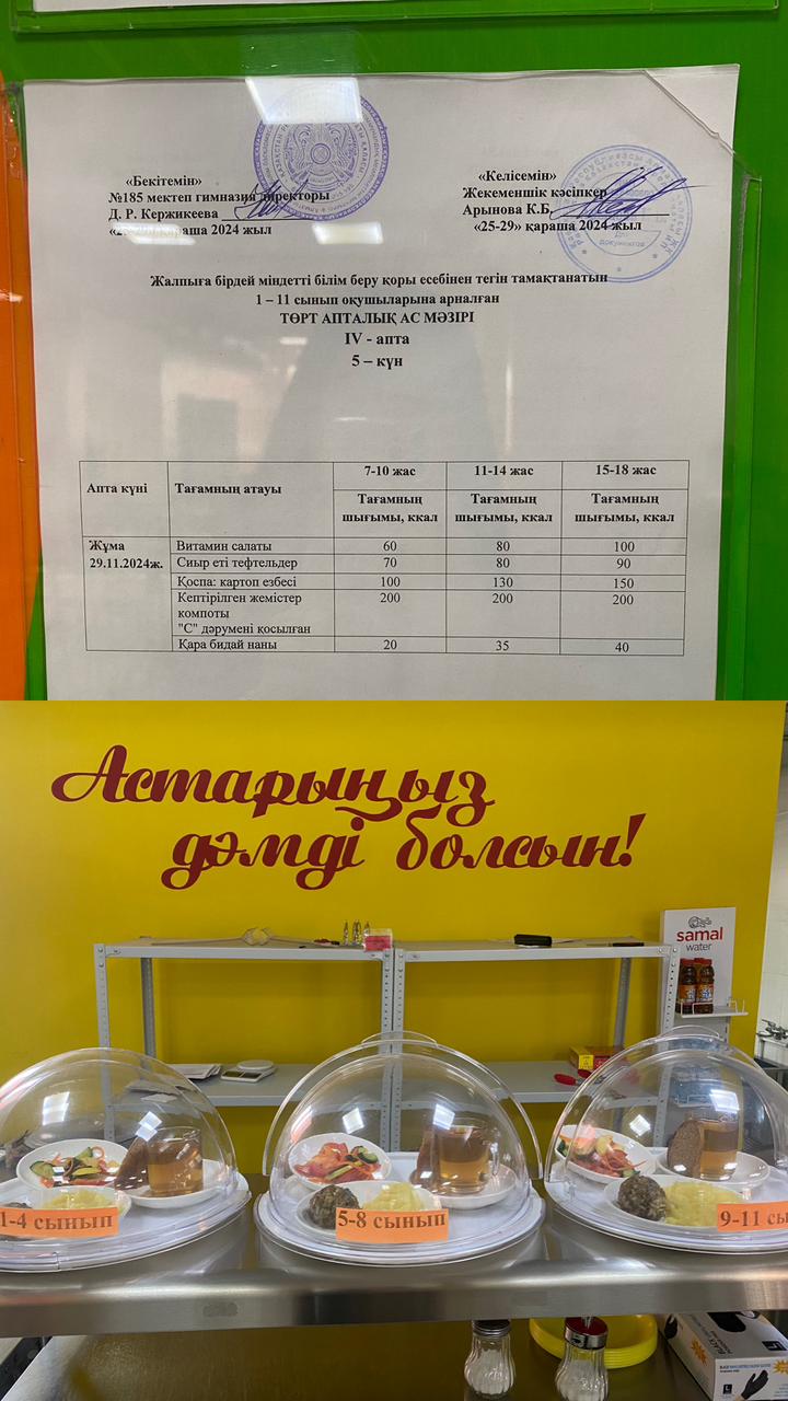 Ас мәзірі ІV апта 5 күні