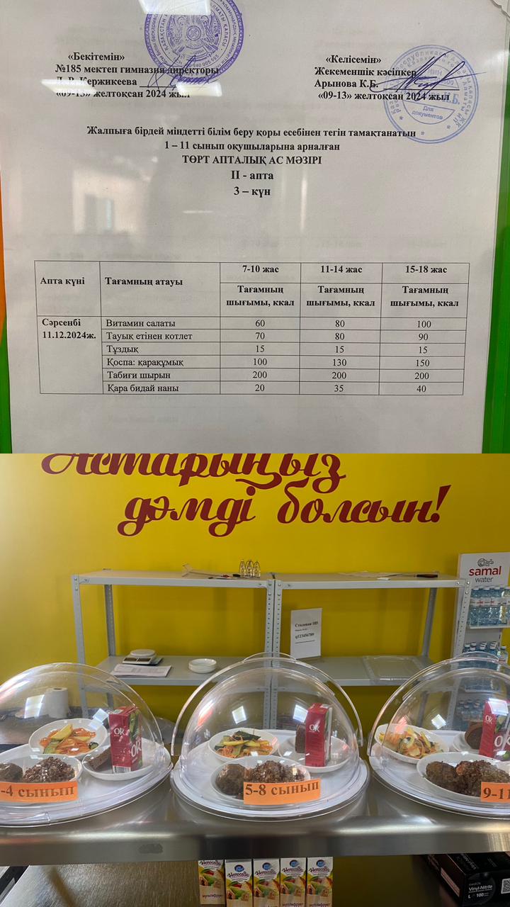 Ас мәзірі ІІ апта 3 күні