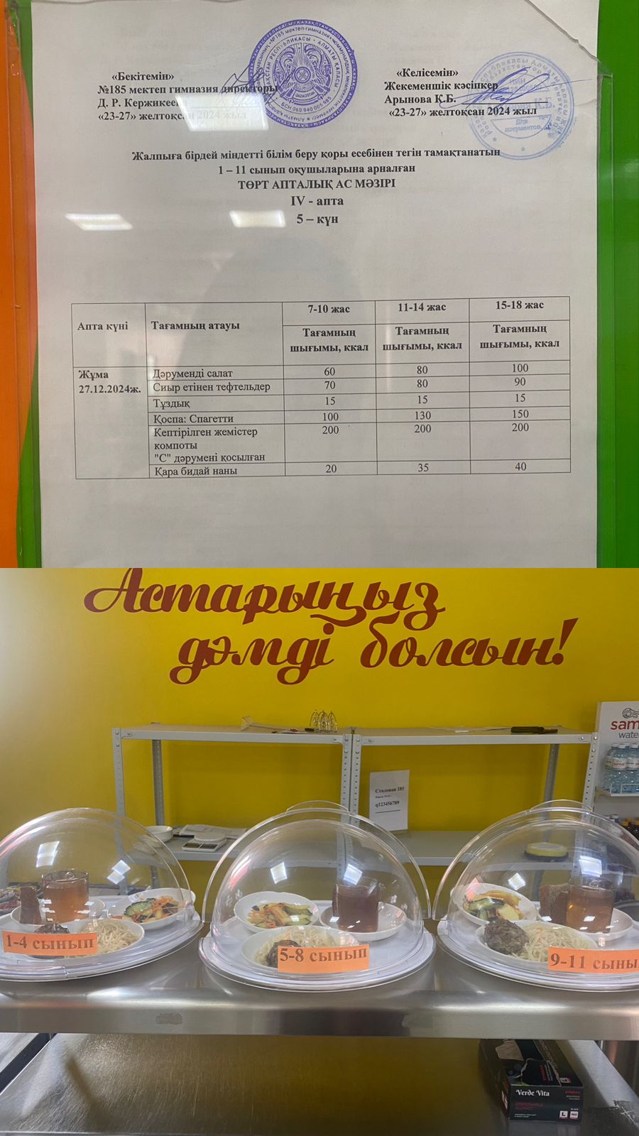 Ас мәзірі ІV апта 5 күні