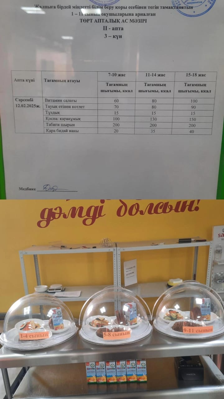 Ас мәзірі ІІ апта 3 күні