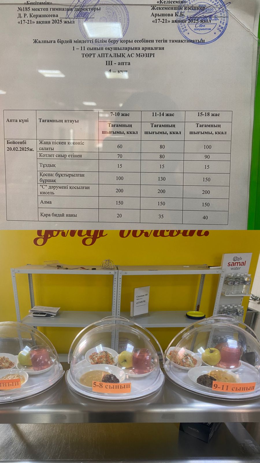 Ас мәзірі IІІ апта 4 күні