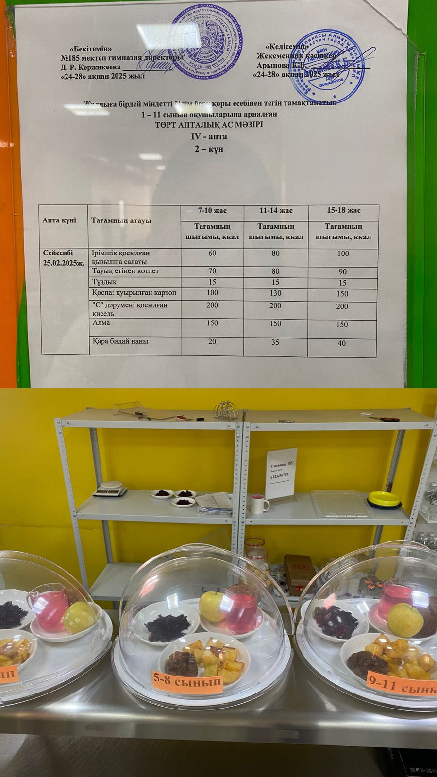 Ас мәзірі IV апта 2 күні