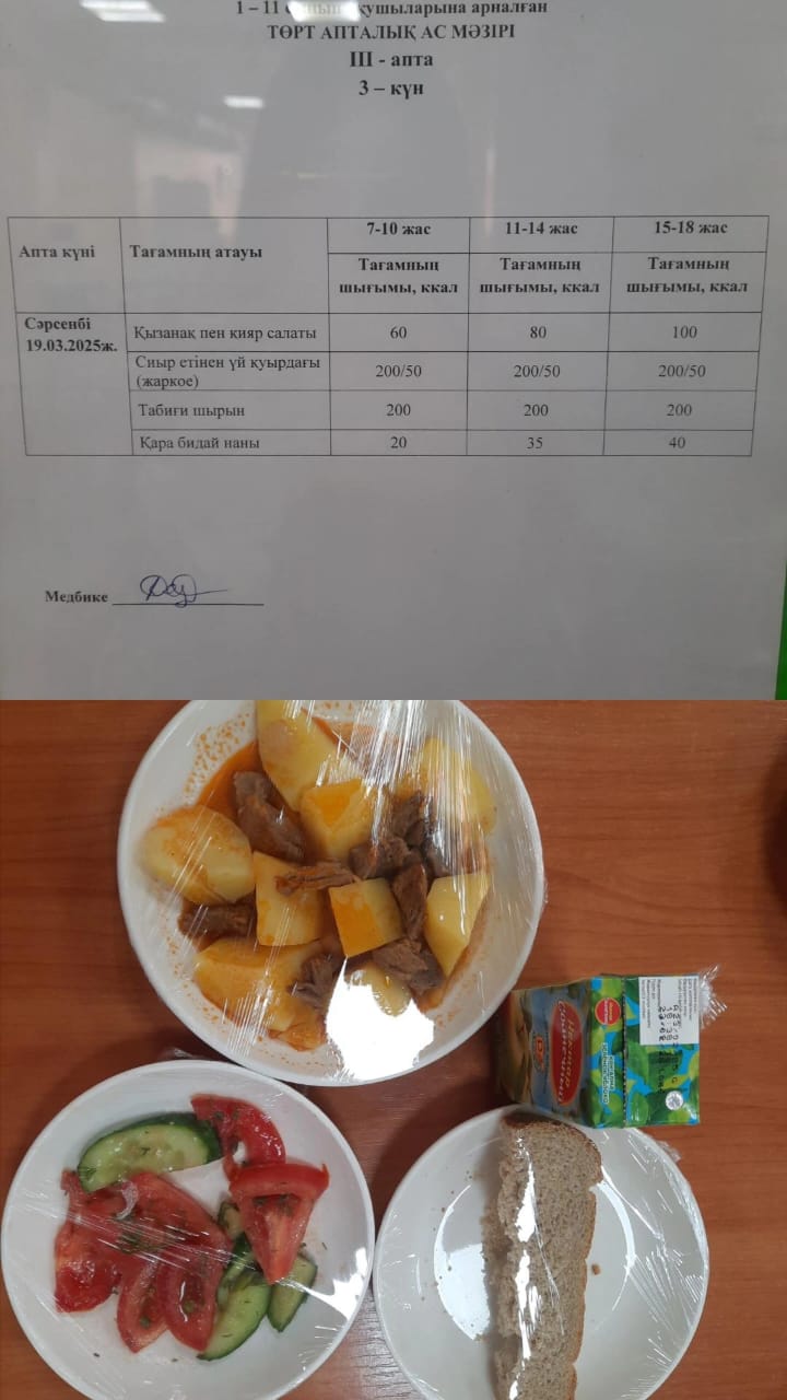 Ас мәзірі IІІ апта 3 күні