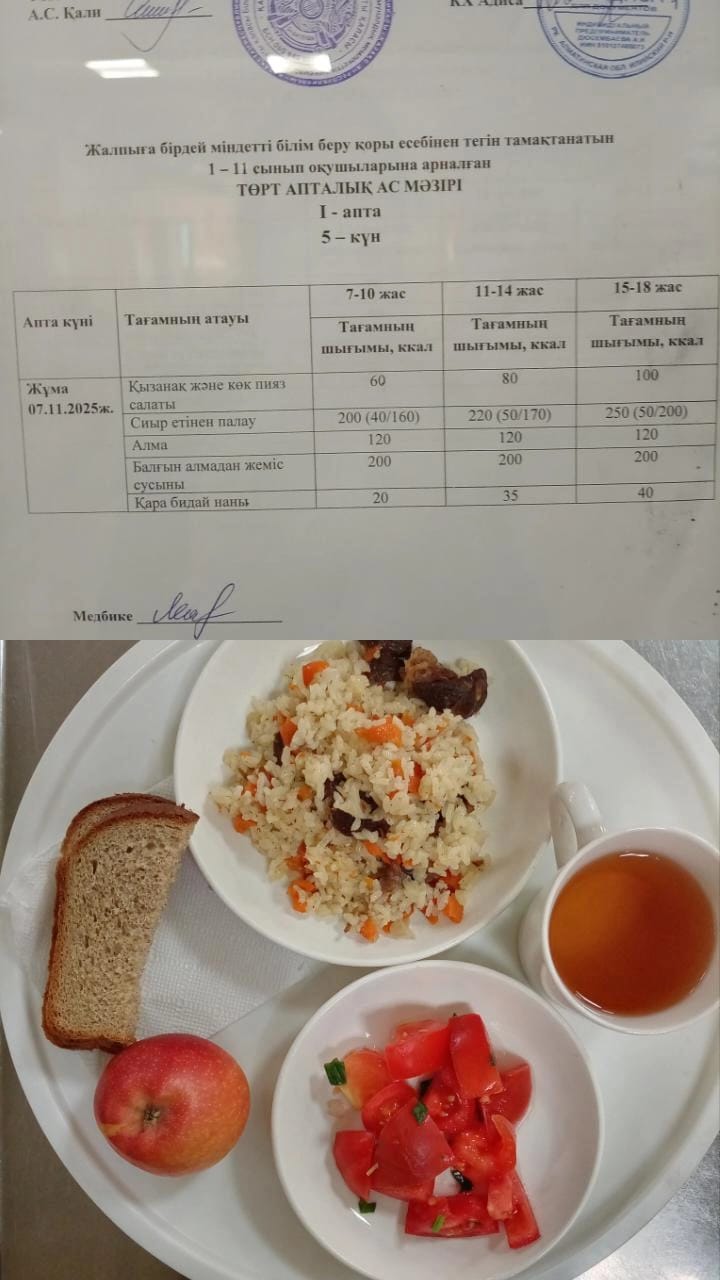 Ас мәзірі І апта 5 күн