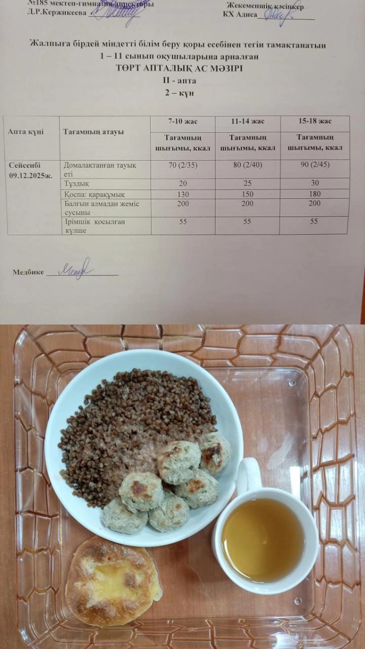 Ас мәзірі ІІапта 2 күн