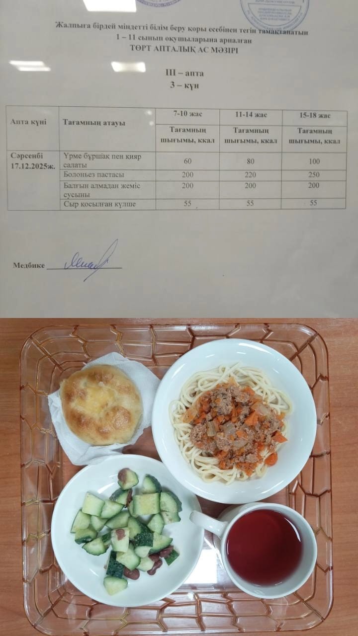 Ас мәзірі ІІІапта 3 күн