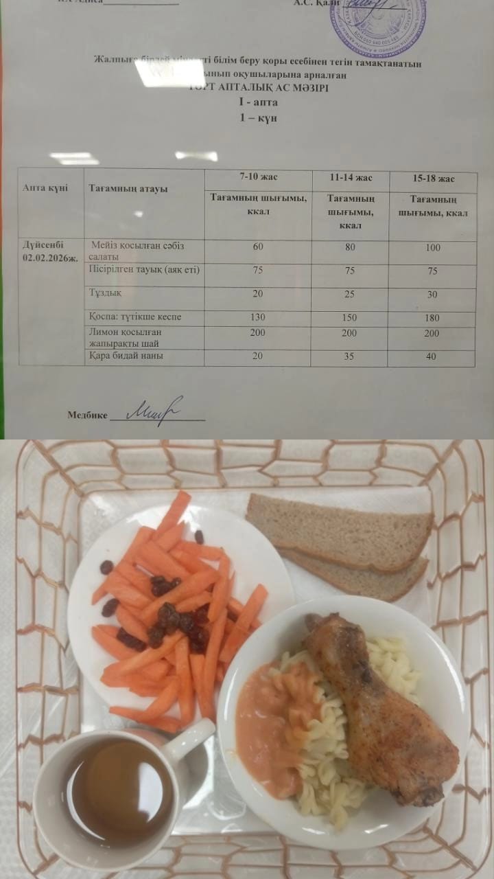 Ас мәзірі І апта 1 күн