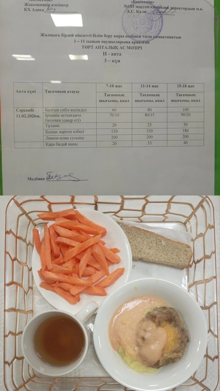 Ас мәзірі ІІ апта 3 күн