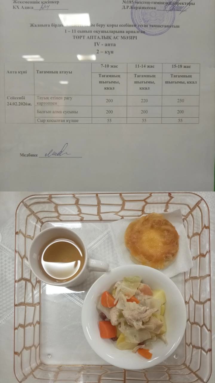 Ас мәзірі ІV апта 2 күн