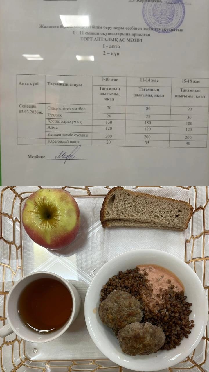 Ас мәзірі І апта 2 күн