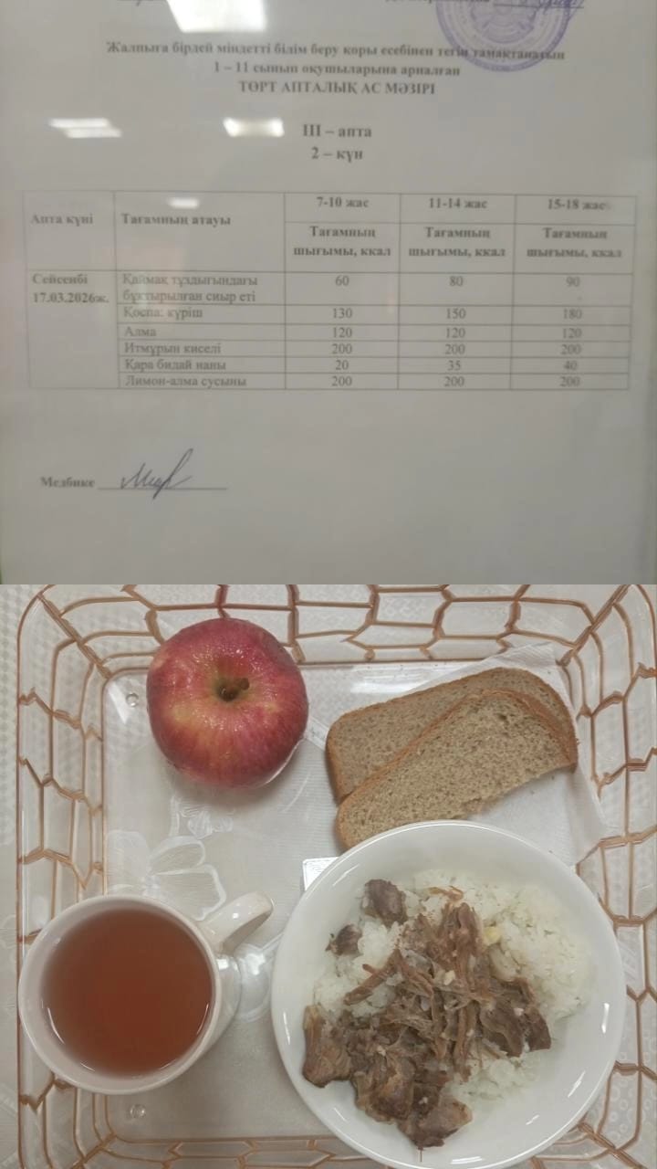 Ас мәзірі ІІІ апта 2 күн