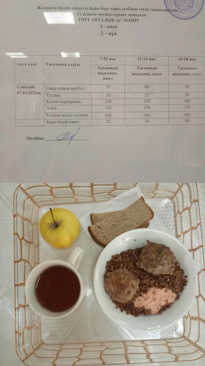 Ас мәзірі І апта 2 күн