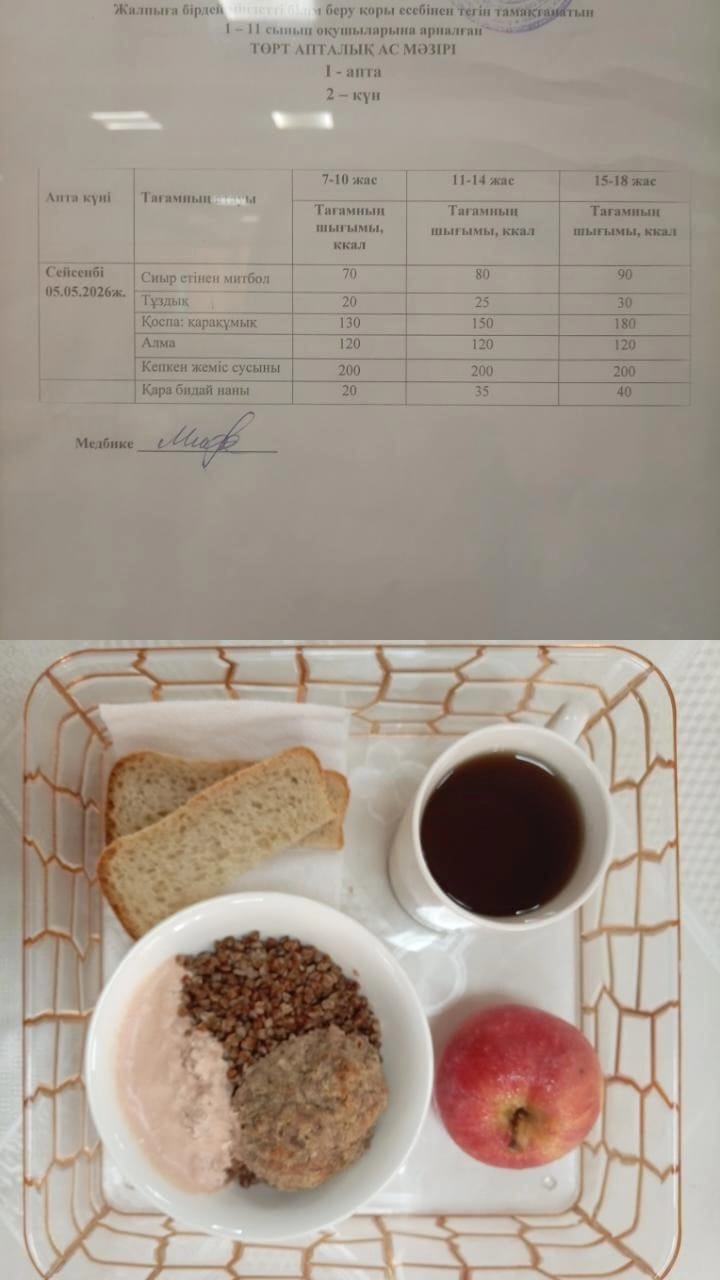 Ас мәзірі І апта 3 күн