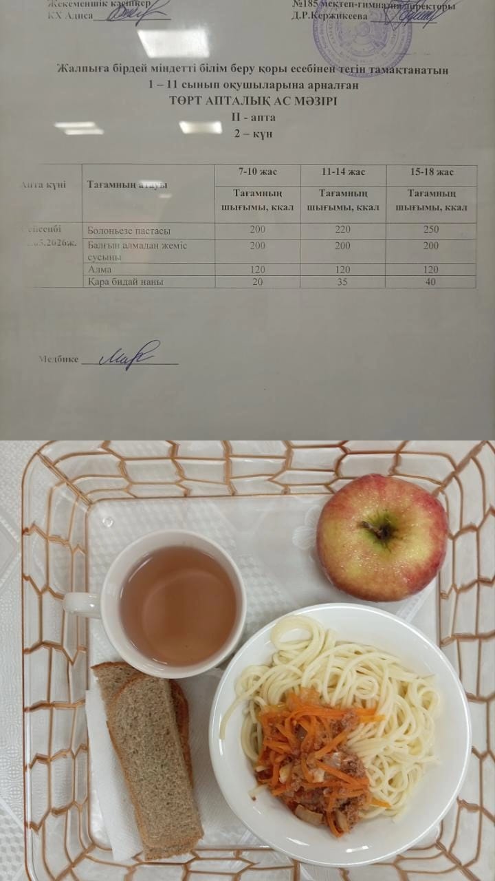 Ас мәзірі ІІ апта 2 күн